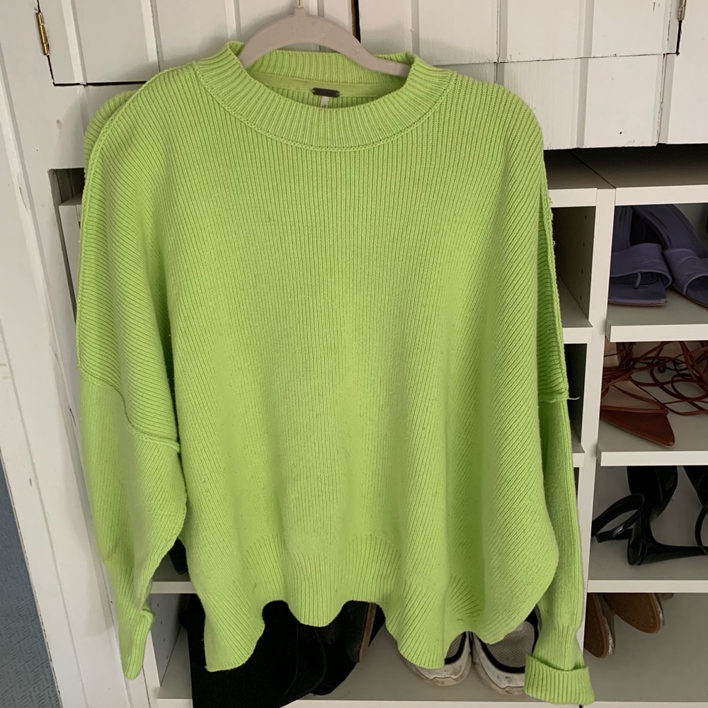 Free People Lime Green Sweater